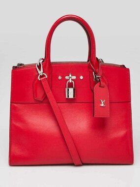Louis Vuitton Red Smooth Leather City Steamer Mini Bag